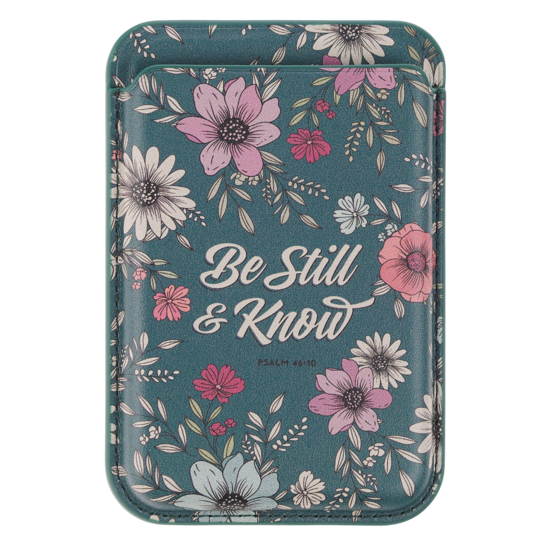 Phone Wallet Magnetic Teal Be Still & Know Ps 46:10 - 1