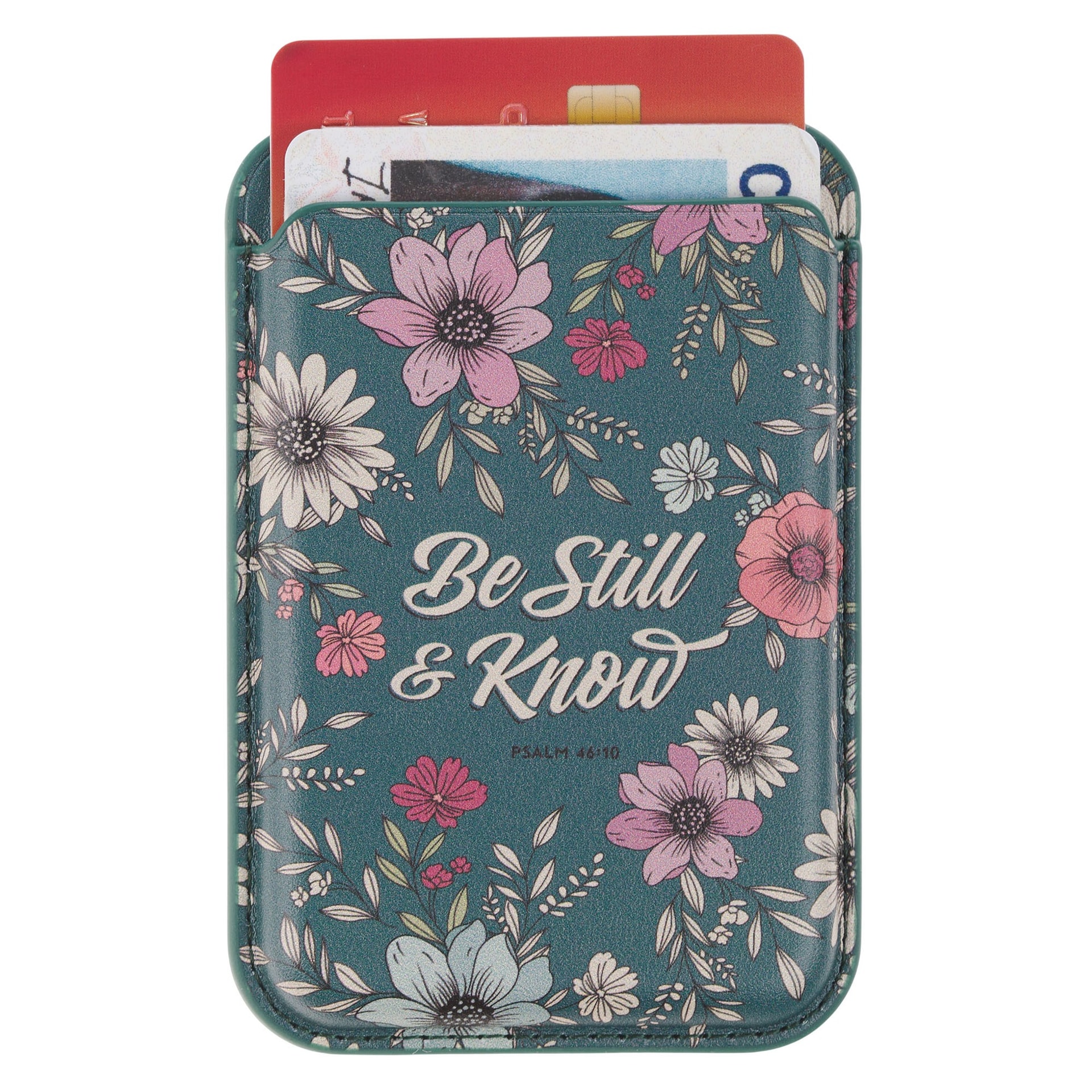 Phone Wallet Magnetic Teal Be Still & Know Ps 46:10 - 3