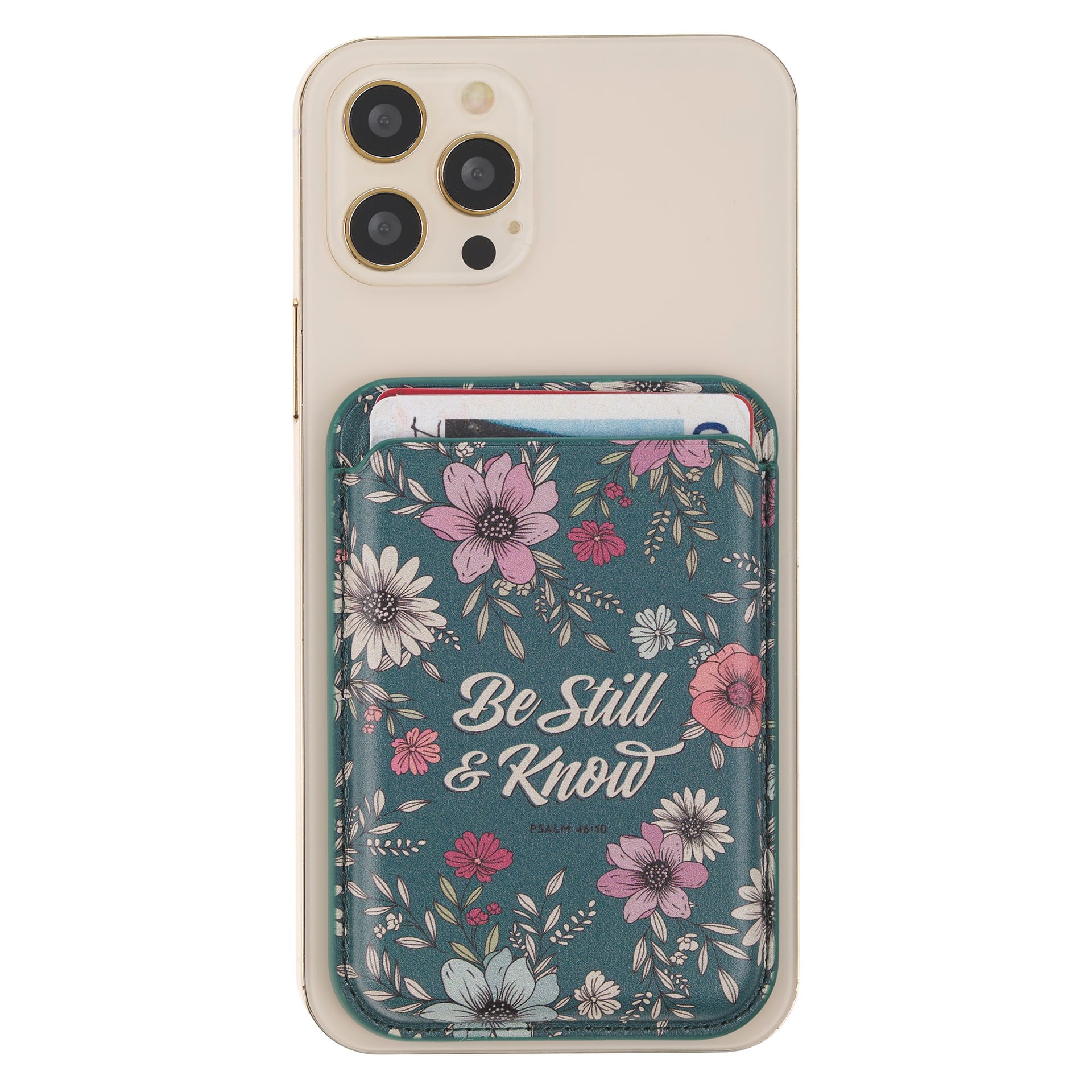 Phone Wallet Magnetic Teal Be Still & Know Ps 46:10 - 4