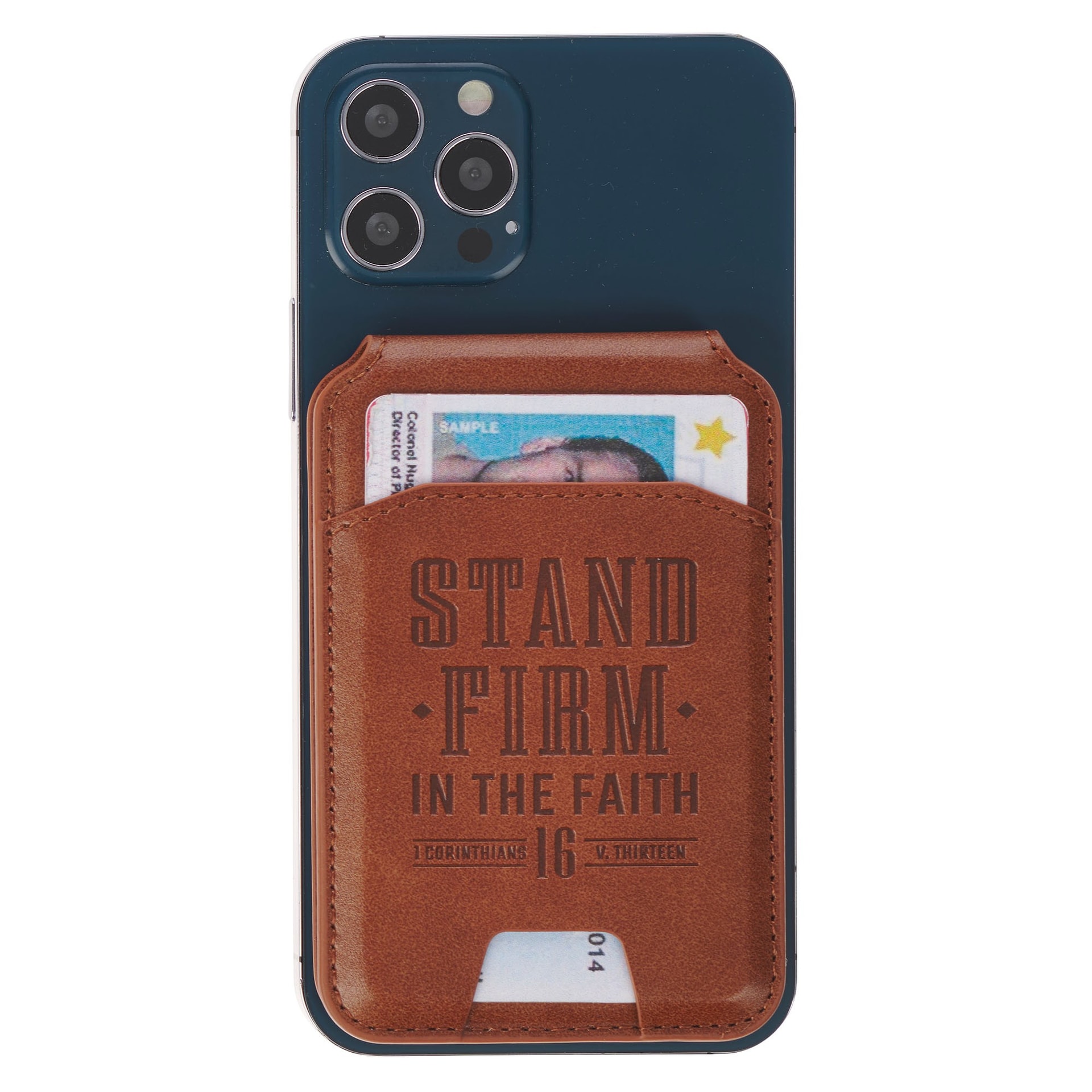 Phone Wallet Magnetic Leather Brown Stand Firm 1 Cor 16:13 - 5
