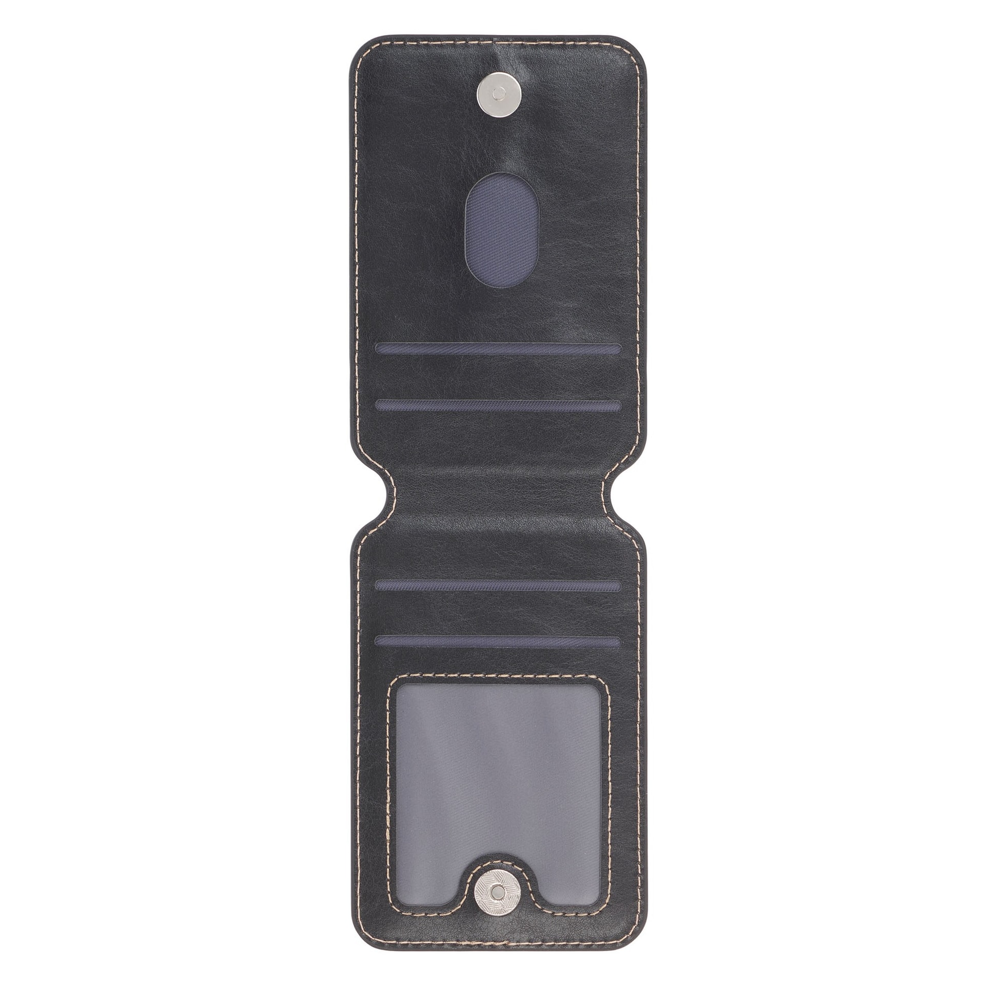 Phone Wallet Magnetic Leather Black Cross - 3