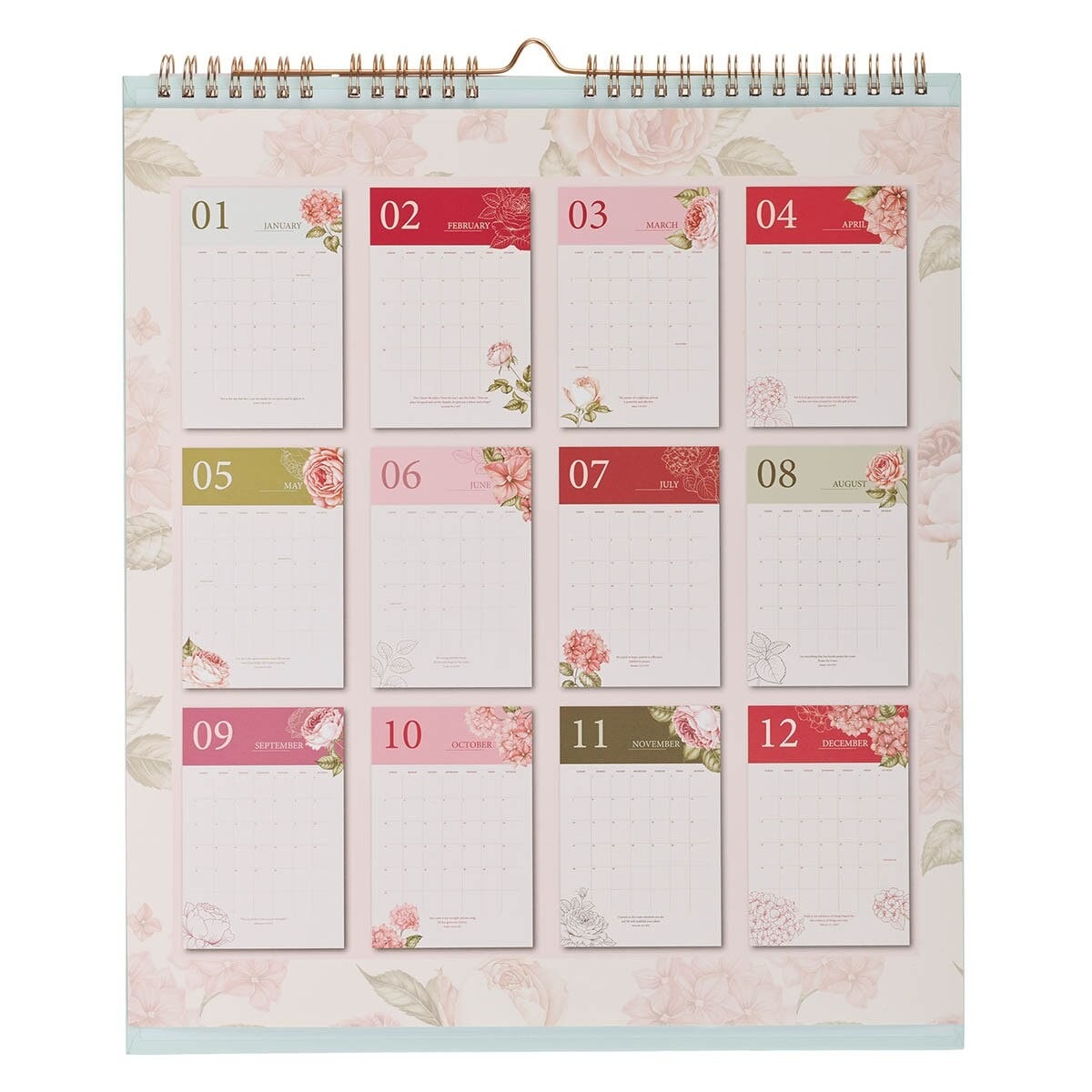 Calendar/Stationery set w/pen Rose & Hydrangeas Ecc 3:11 - 2