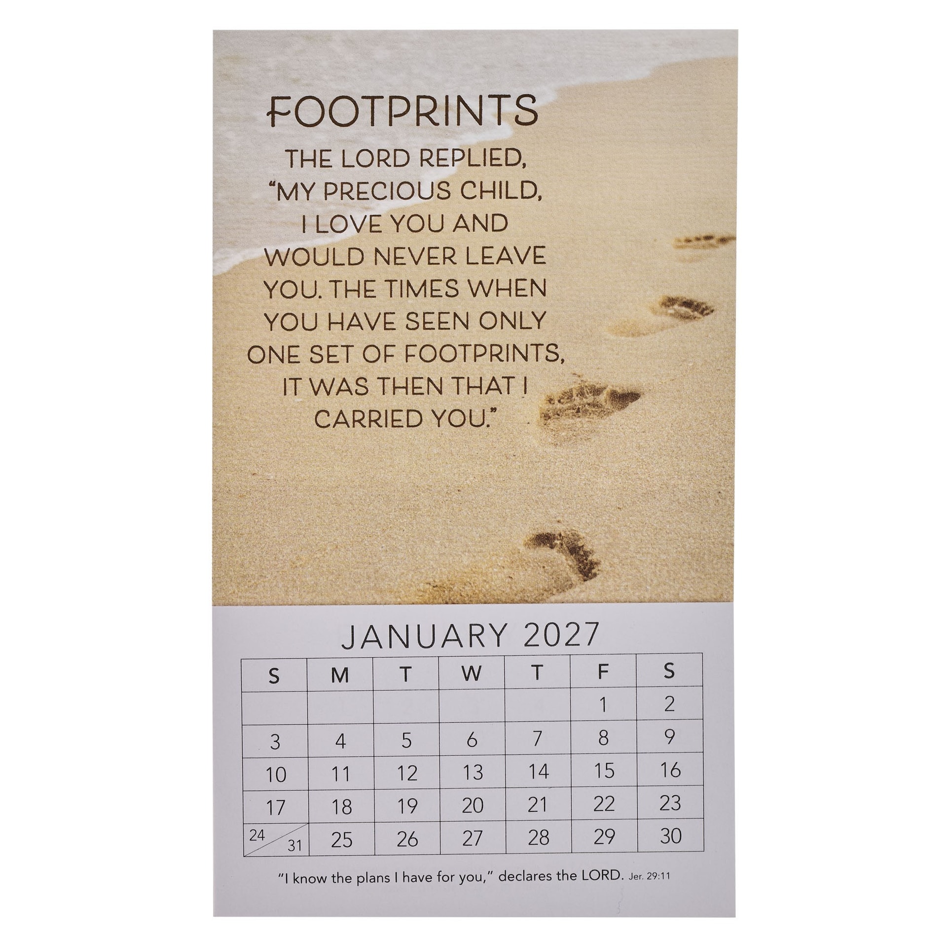 2027 Mini Magnetic Calendar Footprints In The Sand