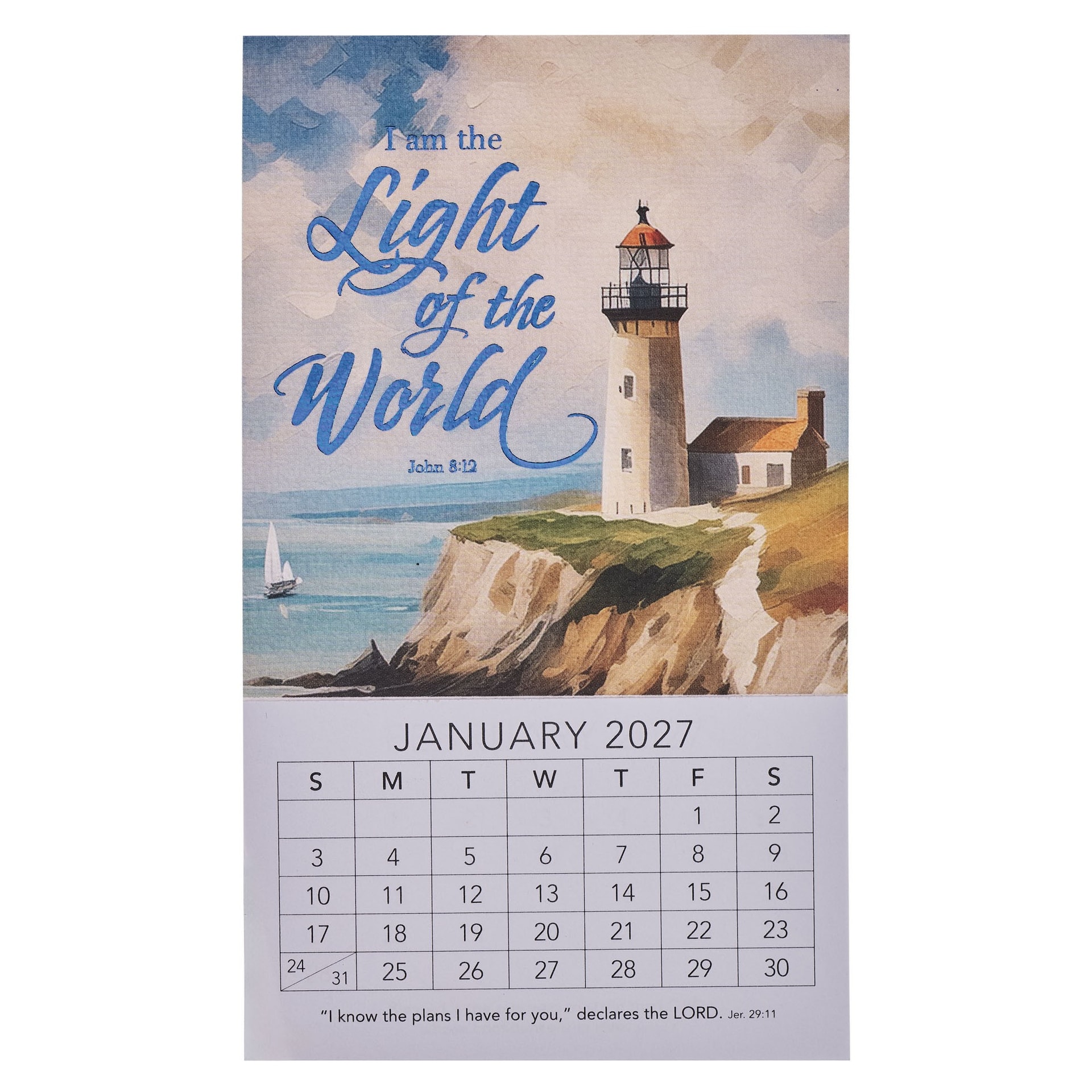 2027 Mini Magnetic Calendar Light Of The World John 8:12