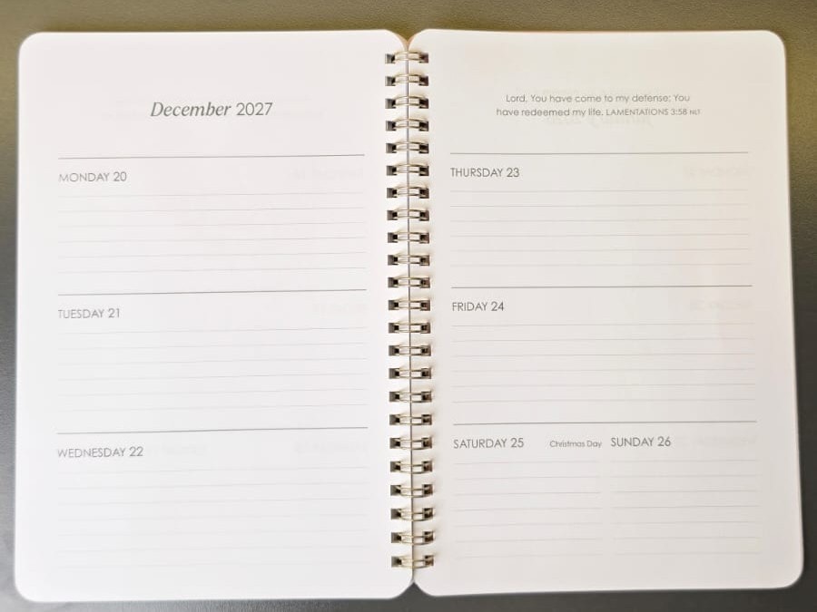 2027 Weekly Planner Pray Without Ceasing 1 Thess 5:16 - 5