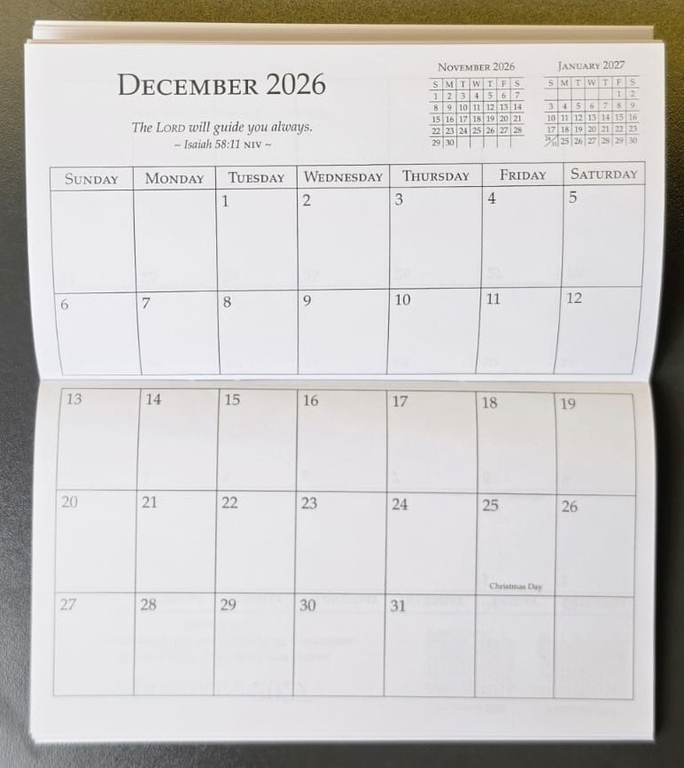 2027 Small Daily Planner Light Of The World John 8:12 - 2