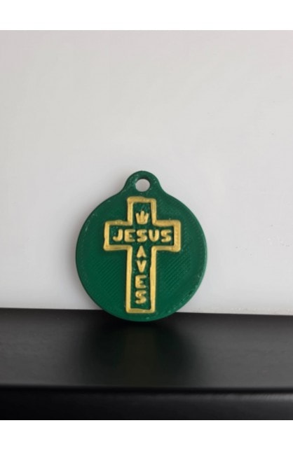 JESUS SAVES NFC TAG GREEN