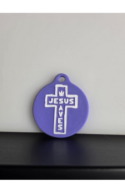 JESUS SAVES NFC TAG PURPLE