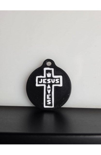 JESUS SAVES NFC TAG BLACK