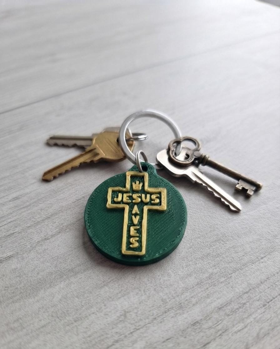 JESUS SAVES NFC TAG GREEN - 2