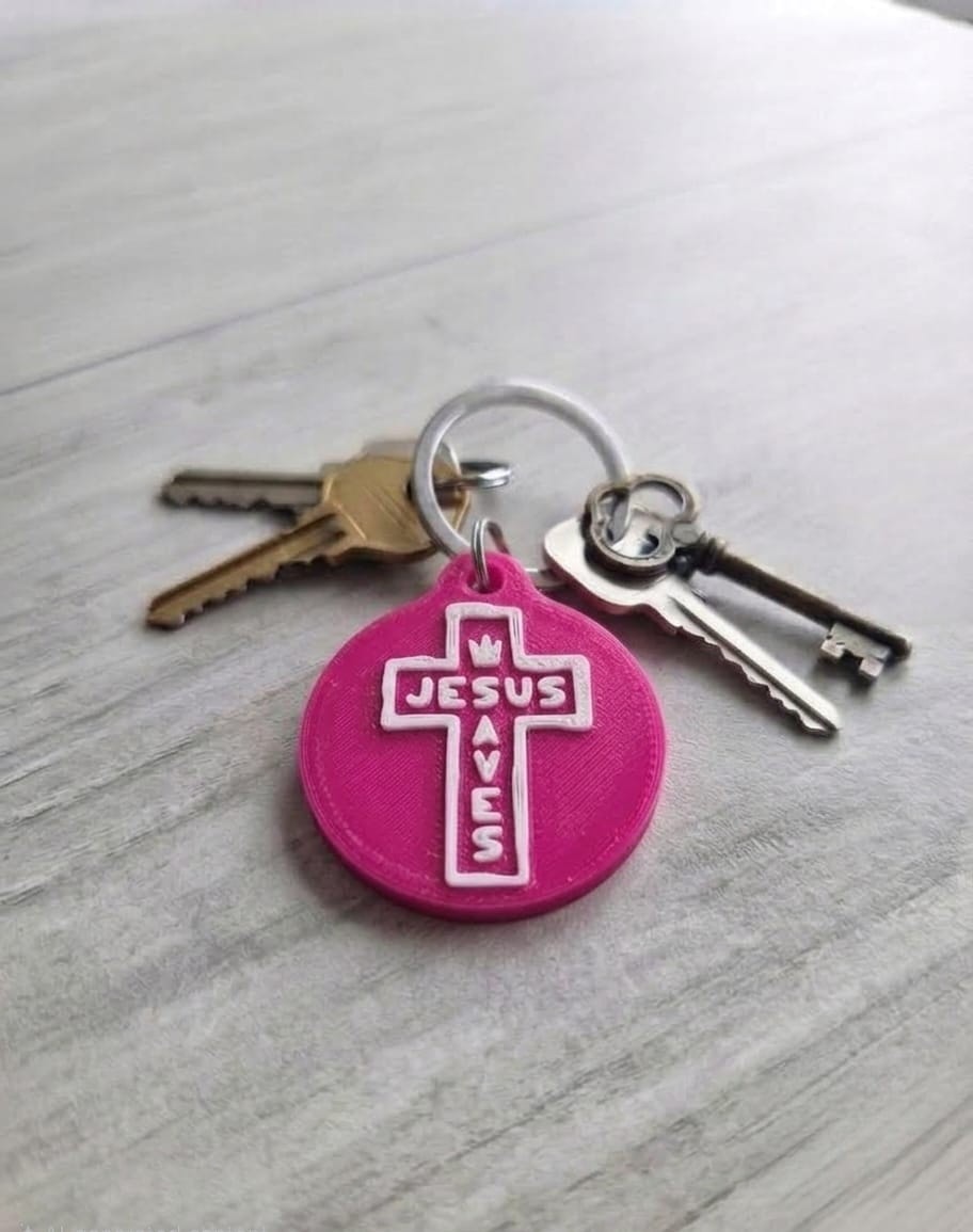 JESUS SAVES NFC TAG PINK - 2