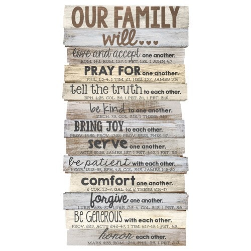 Wall Plaque Stacked Our Family 41.91 cm H