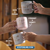 Through every challenge, there’s hope, strength, and peace waiting for you. Let these words be a reminder that God stands with us in these times.#Ayat #Mugs #Hope #Strenght #Dignity