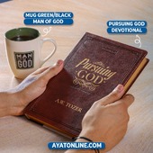 Start your day with purpose and devotion. ☕️📖 Dive deep into your faith with the 'Pursuing God' devotional and enjoy your favorite drink in our 'Man of God' mug.🌍: Ayatonline.com (Link in Bio)#Ayat #Devotional #Mugs #Books #AyatOnline #Faith